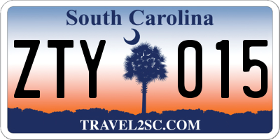 SC license plate ZTY015