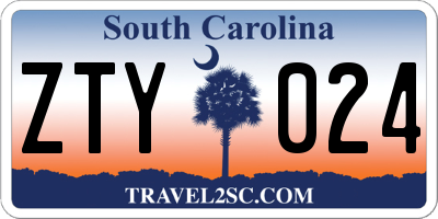 SC license plate ZTY024