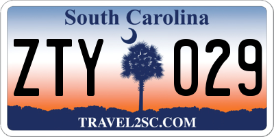 SC license plate ZTY029