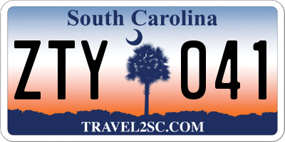 SC license plate ZTY041