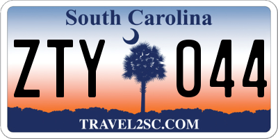 SC license plate ZTY044