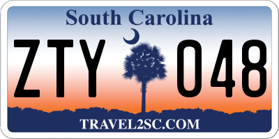 SC license plate ZTY048