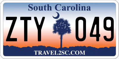 SC license plate ZTY049