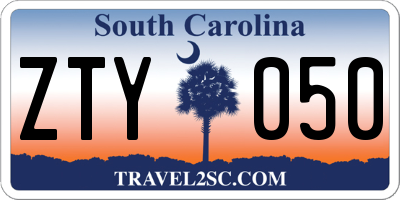 SC license plate ZTY050