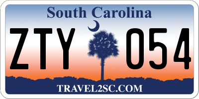 SC license plate ZTY054