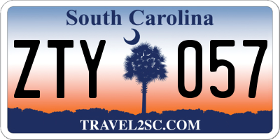 SC license plate ZTY057