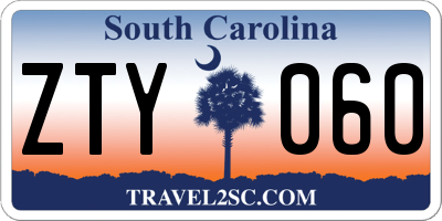 SC license plate ZTY060