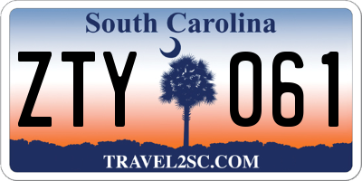 SC license plate ZTY061