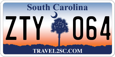 SC license plate ZTY064