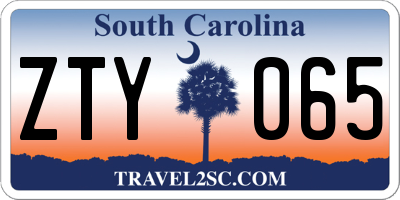 SC license plate ZTY065