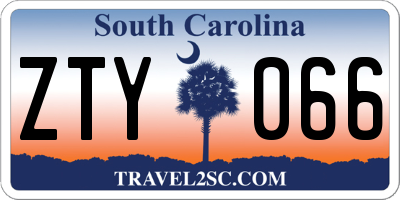 SC license plate ZTY066