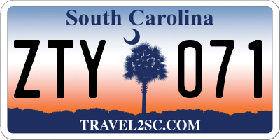 SC license plate ZTY071