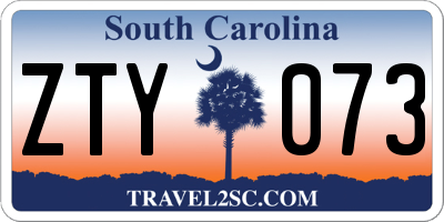 SC license plate ZTY073