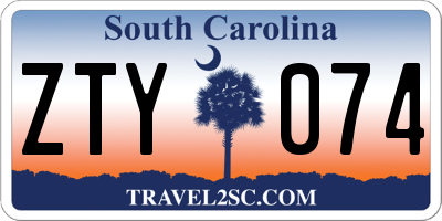 SC license plate ZTY074