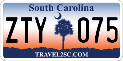 SC license plate ZTY075