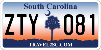 SC license plate ZTY081