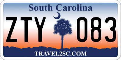 SC license plate ZTY083