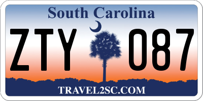 SC license plate ZTY087