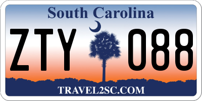 SC license plate ZTY088