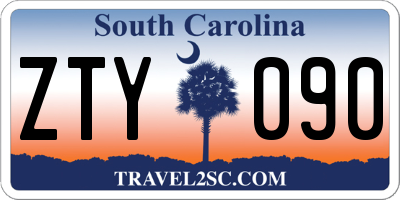 SC license plate ZTY090