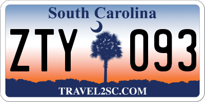 SC license plate ZTY093
