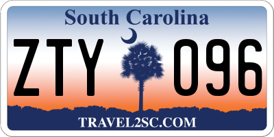 SC license plate ZTY096