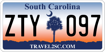 SC license plate ZTY097