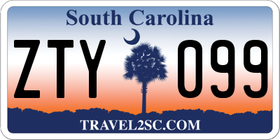 SC license plate ZTY099