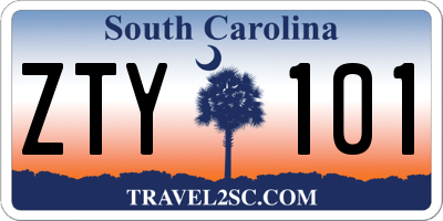 SC license plate ZTY101