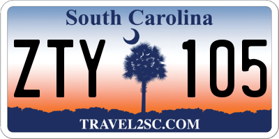 SC license plate ZTY105