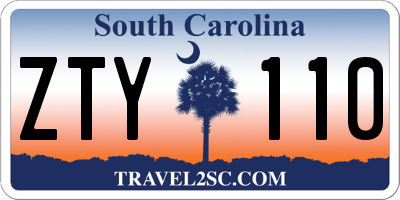 SC license plate ZTY110