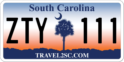 SC license plate ZTY111
