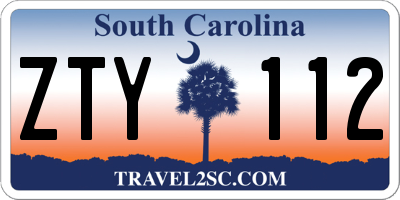 SC license plate ZTY112