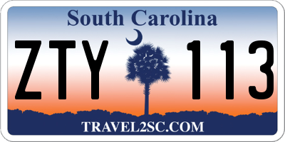 SC license plate ZTY113