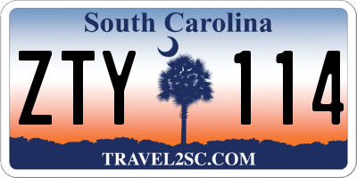 SC license plate ZTY114