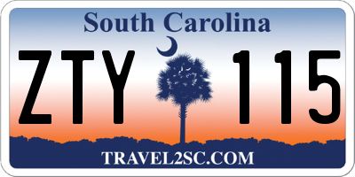 SC license plate ZTY115