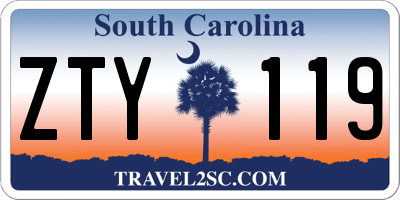 SC license plate ZTY119