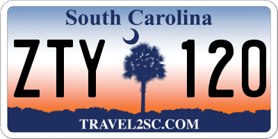 SC license plate ZTY120
