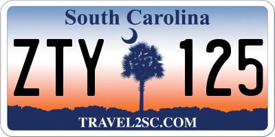 SC license plate ZTY125