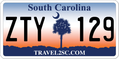 SC license plate ZTY129
