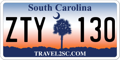 SC license plate ZTY130