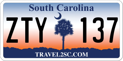 SC license plate ZTY137