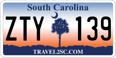 SC license plate ZTY139