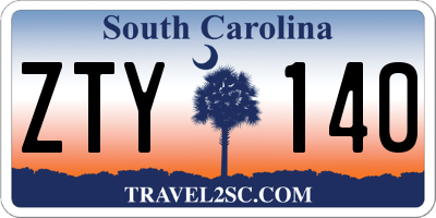 SC license plate ZTY140