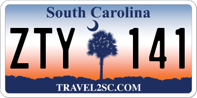 SC license plate ZTY141