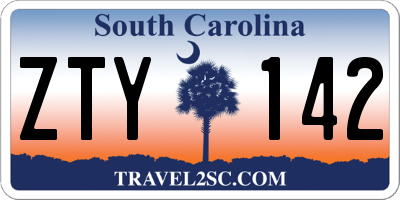 SC license plate ZTY142