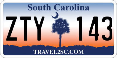 SC license plate ZTY143