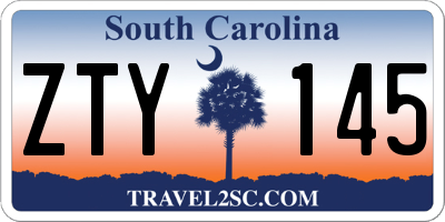 SC license plate ZTY145