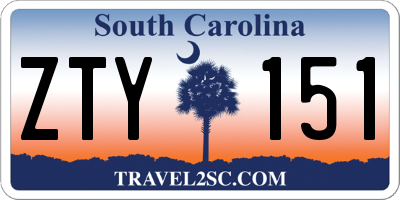 SC license plate ZTY151