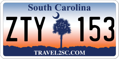 SC license plate ZTY153
